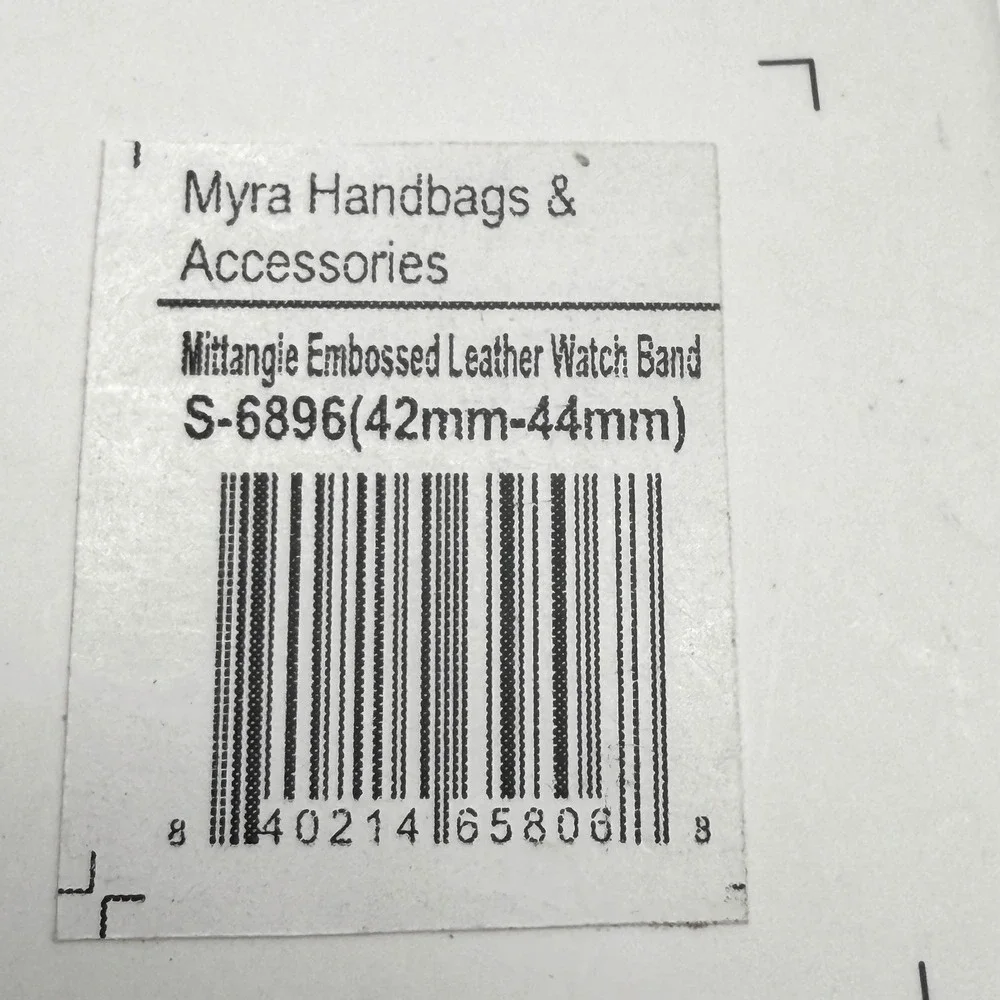 Myra Bag Mittangle Embossed Leather Watch Band Brown 42mm 44mm 45mm S-6896 NEW